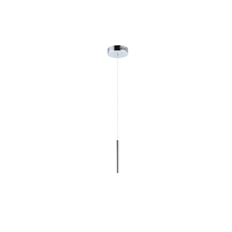 Addysun 1 - Light LED Unique/Statement Pendant, 23.75" H x 1" W x 1" D, Polished Chrome