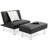 Faux Leather Accent Chair with Ottoman-972972667