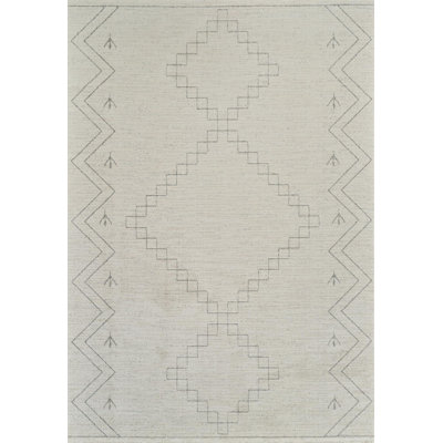 5' X 8' Cream and Beige Abstract Distressed Area Rug