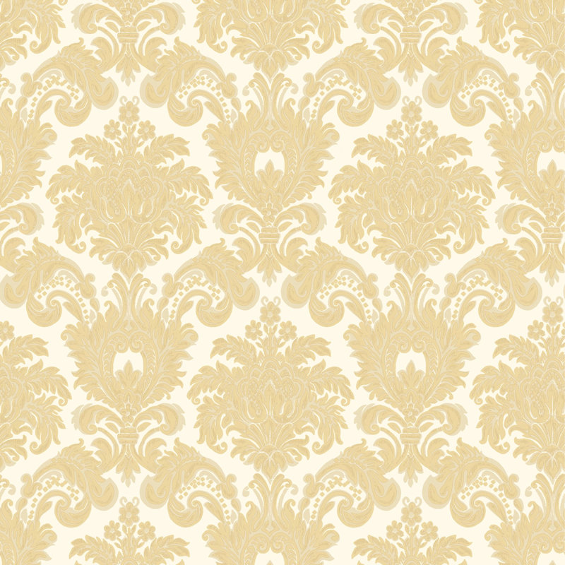 Italian Silks and Damasks 10.05m x 53cm Textured Satin Wallpaper Roll, Yellow