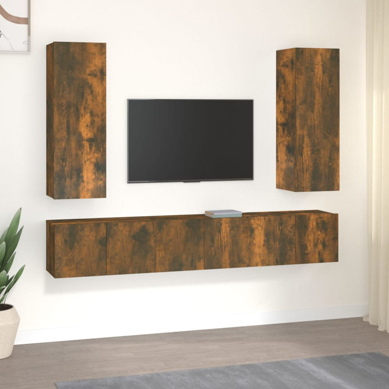 Unfinished Floating TV Stand for TVs up to 32", Brown