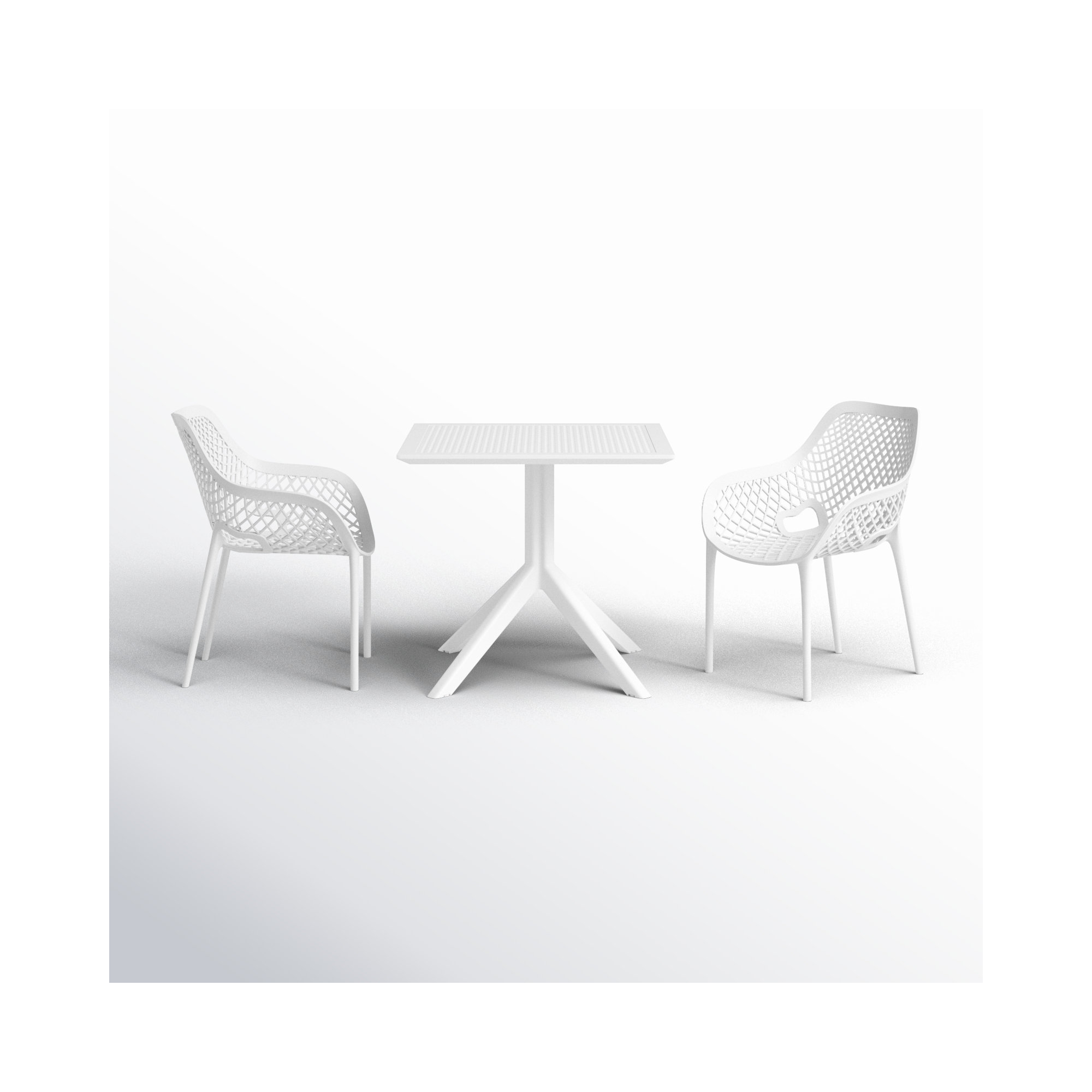 Farrah Square 2 - Person Bistro Set, White