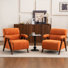 Chaise d'appoint rembourrée de style Mid-Century avec pieds en bois massif