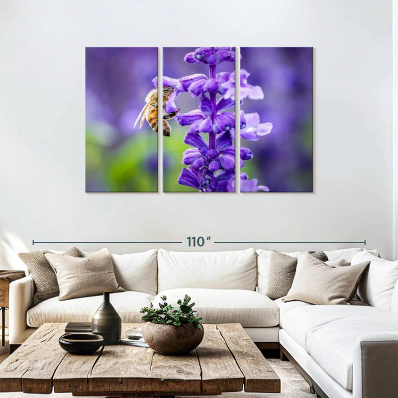 Brampt Flower And Bee, 48" H x 74" W
