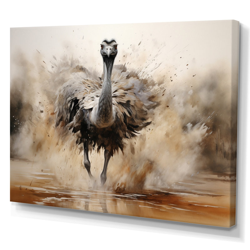 Autruches d'Afrique, impression sur toile, Toile tendue, H 34 po x l 44 po x P 1,5 po