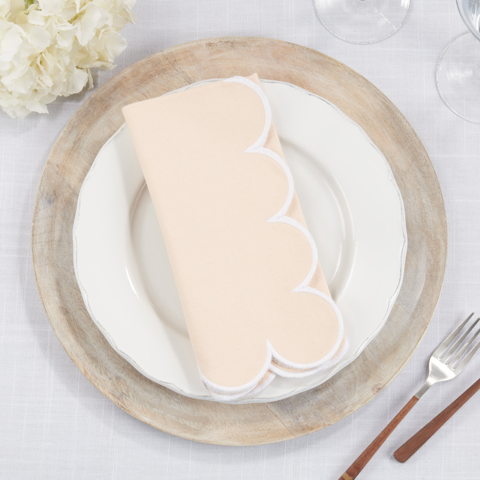Paddock Reversible Cotton Napkin, Blush