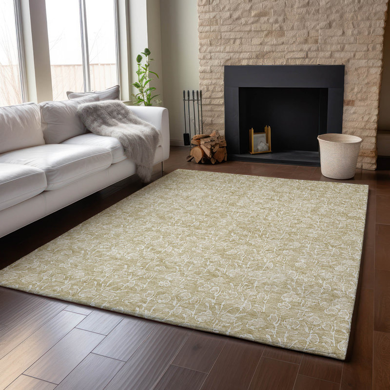 Premium Machine Washable Prisco Beige Rug, Rectangle 9' x 12'
