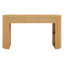Console de style Mid-Century rétro, 3 tiroirs, niche de pied de table, aspect grain de bois naturel, assemblage facile, convient aux vestibules avec lattes rondes, appareils de construction, basculeurs, salon