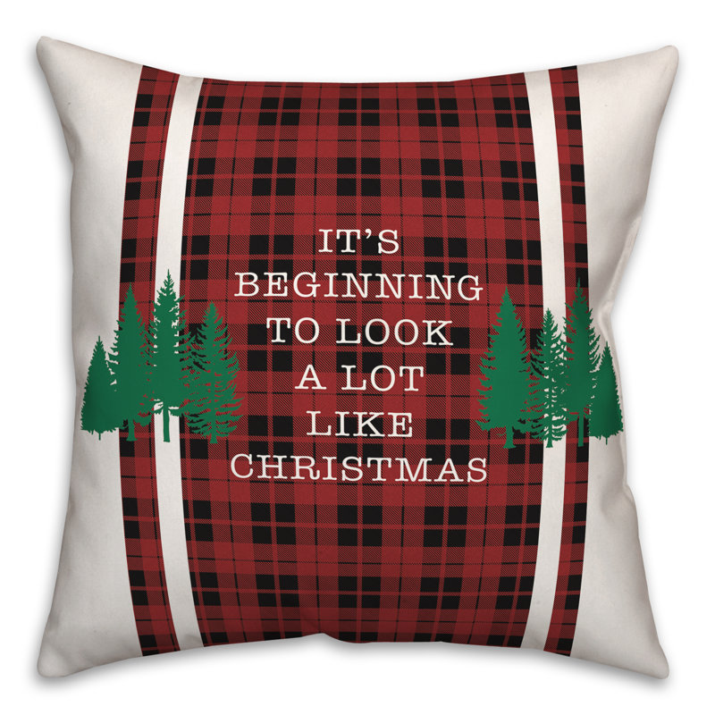 Plaid Throw Pillow, 16" x 16"