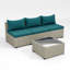 Ensemble de canapé de patio en osier 4 pièces avec table basse-129389761