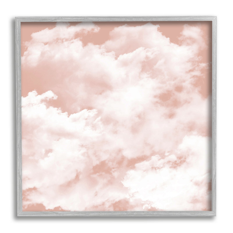 «Pastel Pink Clouds on Wood», impression, Estampe numérique Farmhouse, H 17 po x l 17 po