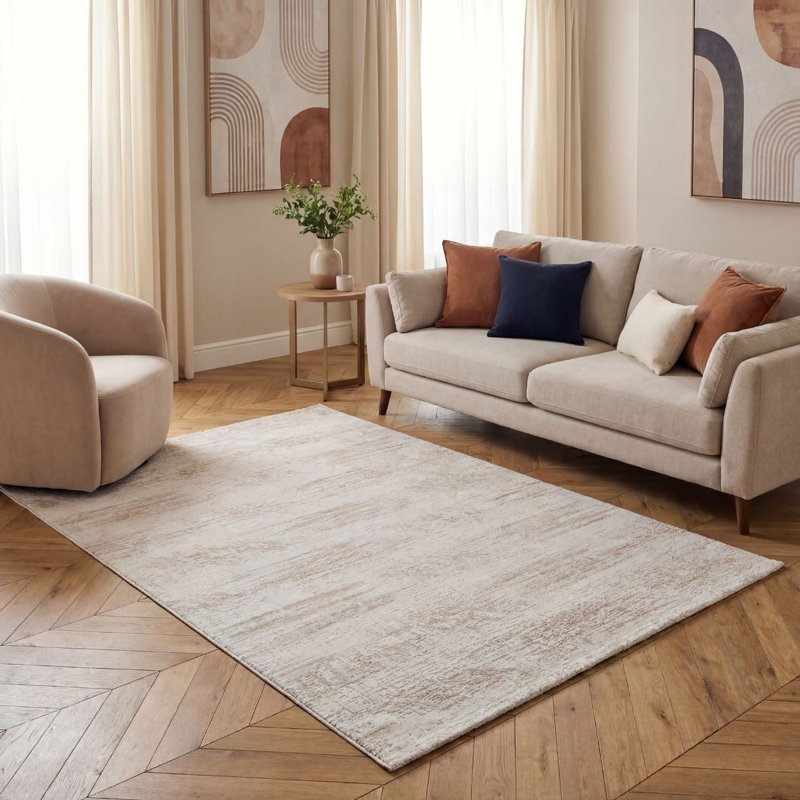Carmel Modern Abstract Cream/Beige Area Rug, Rectangle 240 x 340 cm