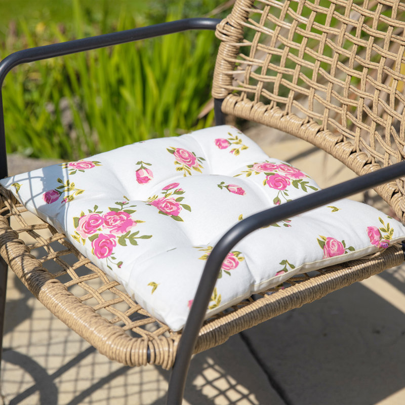 Floral Cotton Outdoor Summer Garden Seat Cushion, Multicolour