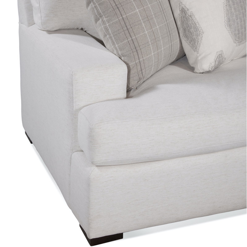 Cambria Upholstered L-Shaped Sectional Symmetrical, Java Finish, Taupe Plaid; 0126-73
