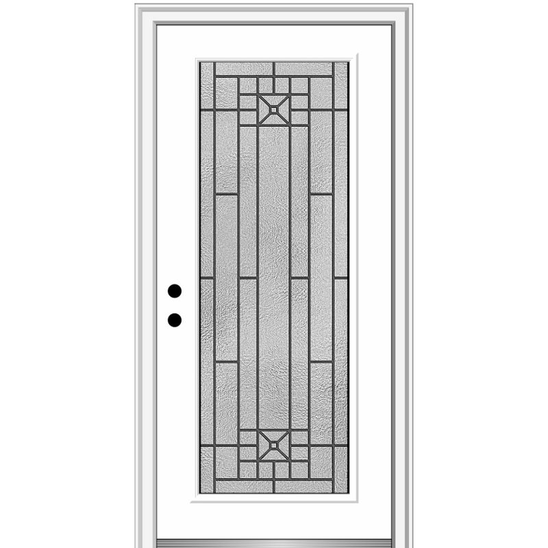 Porte d'entrée pré-suspendue en fibre de verre Courtyard, H 80 po x l 32 po x P 1,75po, Droite / vers l'intérieur