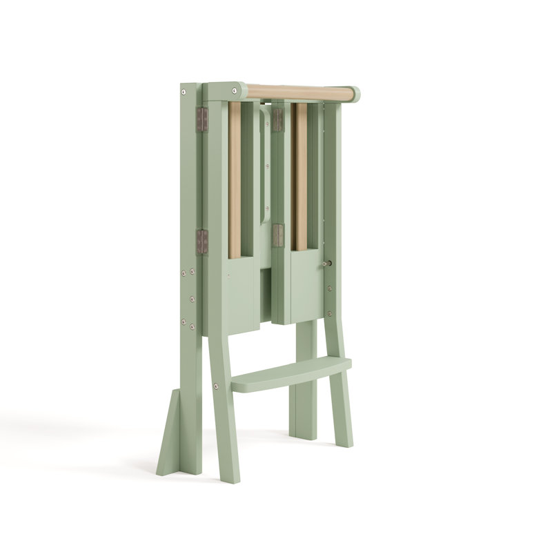 Escabeau pour tout-petit pliable Montessori, Sauge / bois flottant