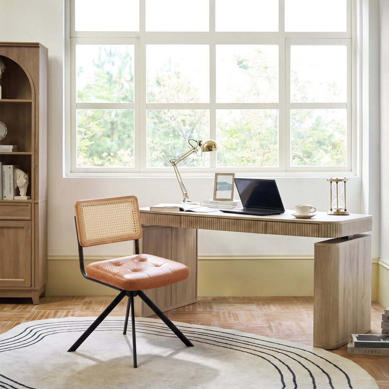 Fauteuil de travail pivotant moderne Markwart, Brun
