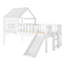 Lit mezzanine House, lit mezzanine en bois avec glissade, lumières DEL et fenêtre, lit maisonnette, lit d'enfant Playhouse, aucun sommier nécessaire, cadre de lit mezzanine Playhouse pour petite chambre d'enfant-133592557-133592558