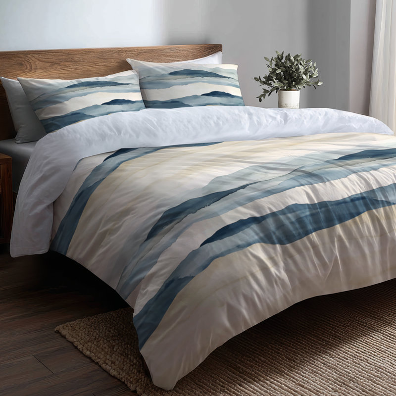 Ensemble de literie 3 pièces Coastal, King Duvet Cover + 2 King Shams