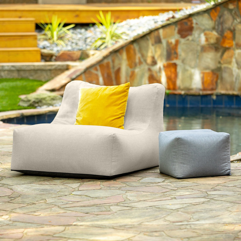 Jaylyn Outdoor Lounge Chair, Sunbrella Flax