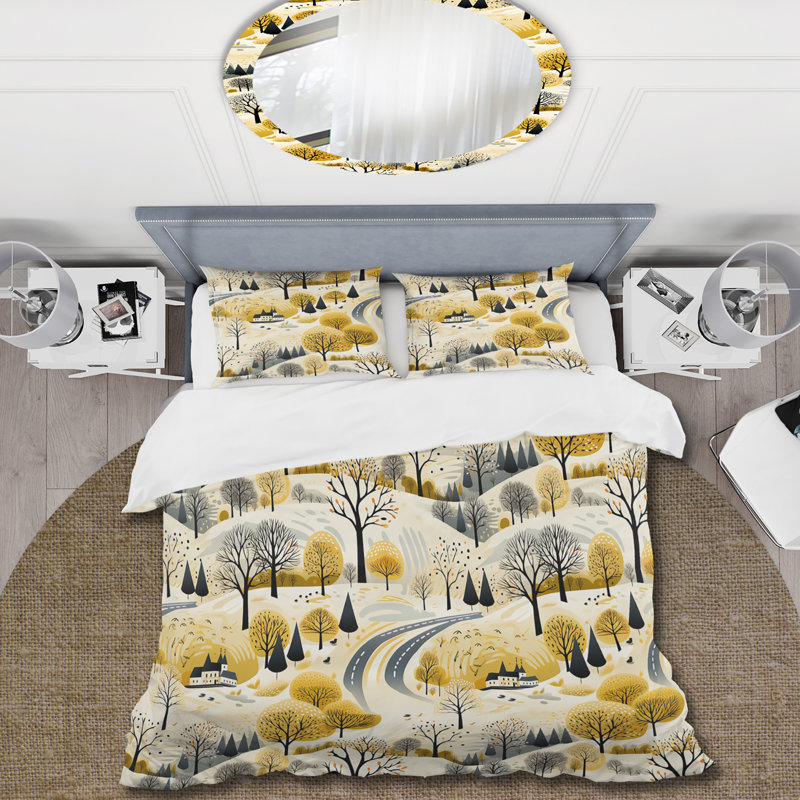 Ensemble de housse de couette Autunm, Housse de couette simple + 1 taie décorative stan