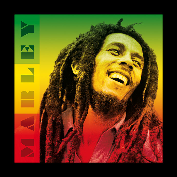Bob Marley - Smile 12 x 12, affiche encadrée gélifiée