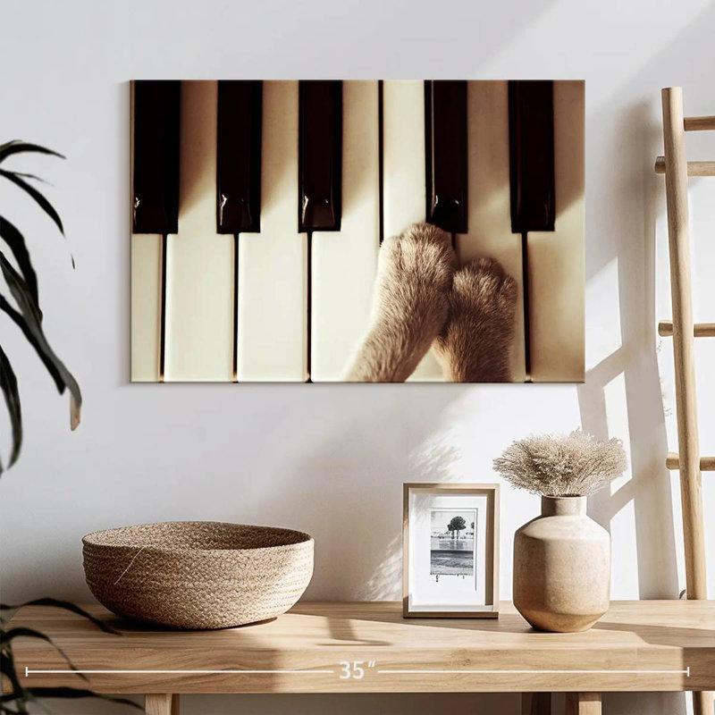Abarca Paws On Piano, 20" H x 30" W