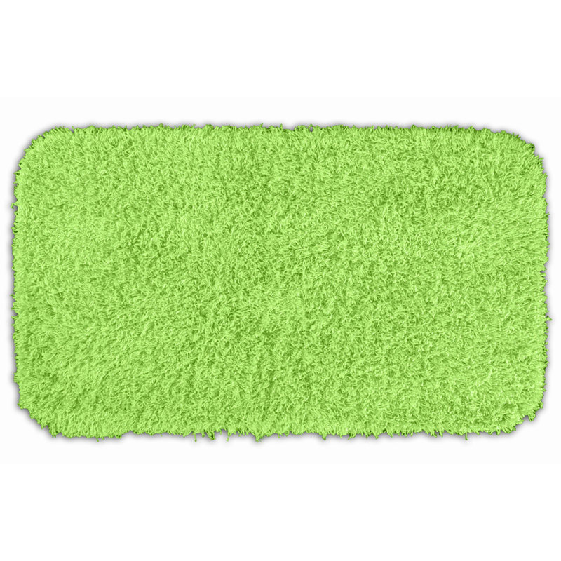 Frechette Nylon Bath Rug with Non-Slip Backing, Lime Green, 30"" x 50"