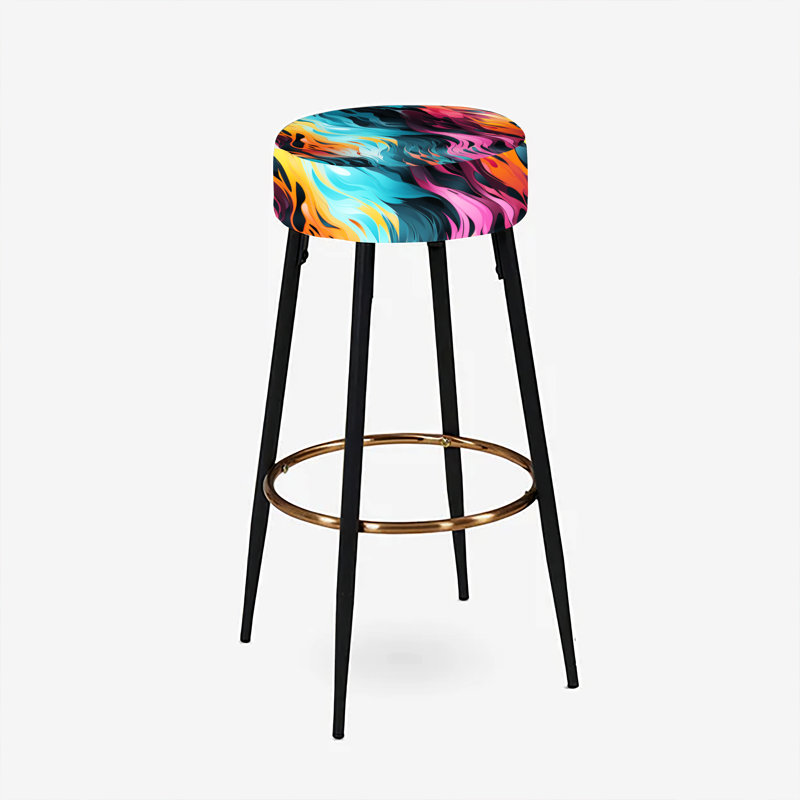 Multicolore Futuriste Fusion - Ensemble de 2 tabourets de bar abstraits