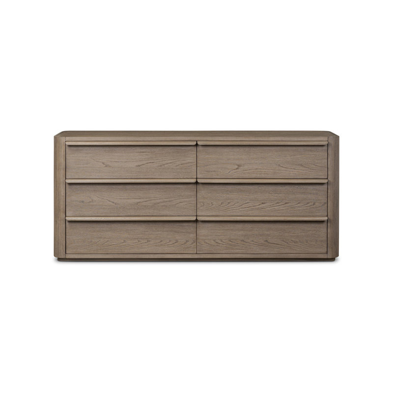Primrose 6 Drawer Dresser-Natural Flat Oak Veneer