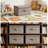 4Pcs Large Storage Bins with Lids, Decorative Storage Boxes with Lid and PU Handles, Foldable Storage Baskets for Closet, Shelves, Stackable，Set of 4-669946170