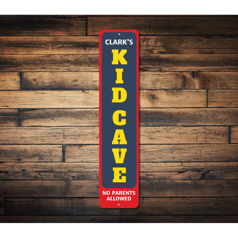 Plaque en aluminium personnalisée Kids Cave, H 4 po x l 18 po x P 0,04 po, Oui
