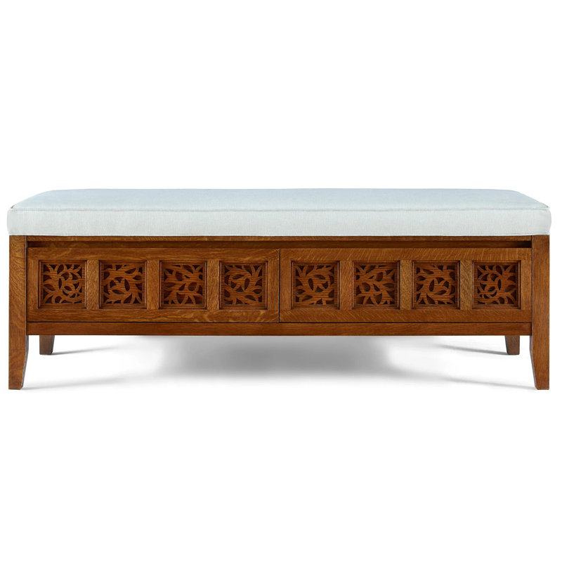 Surrey Hills Upholstered Storage Bench, Manlius, Perigold Posh Sky