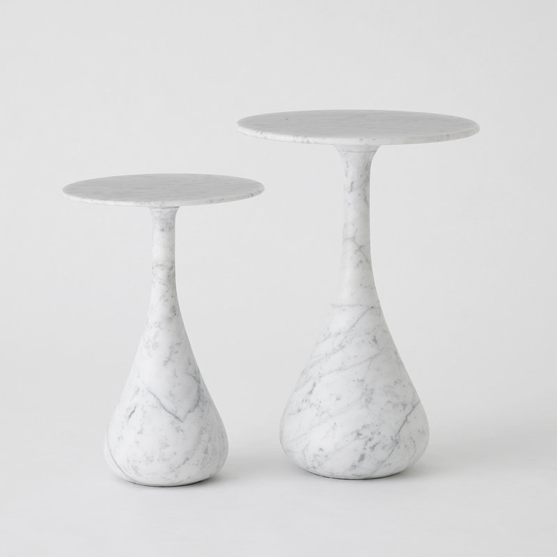 Marble End Table, 18" H x 12" W x 12" D