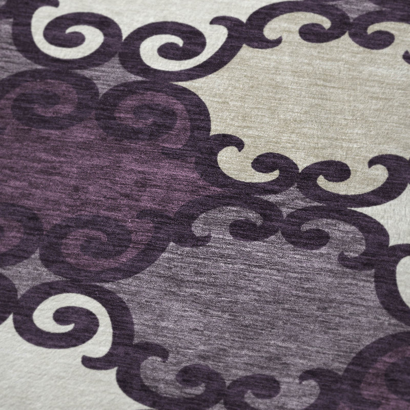 Jeté en laine Sherpa ASB883 Addison, Aubergine
