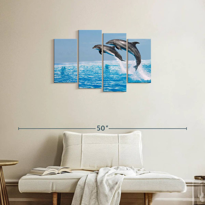 Brampt Two Leaping Dolphins, 22" H x 36" W