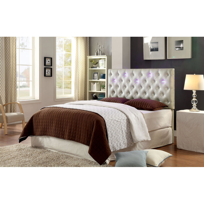 Upholstered Headboard, White, Twin