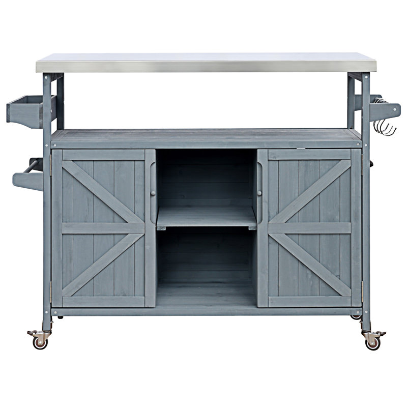 Îlot de cuisine extérieur (tabouret non inclus), Bleu
