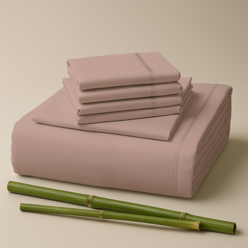 Ensemble de draps en rayonne de bambou de qualité supérieure avec poches profondes, rafraîchissant et respirant, Pearl