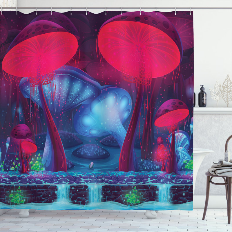 Shower Curtain with Hooks Included, 70" H x 69" W