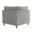 Fauteuil rembourré en velours côtelé gris clair avec dossier rembourré, module de fauteuil simple avec accoudoirs pour canapé modulaire-1910717007