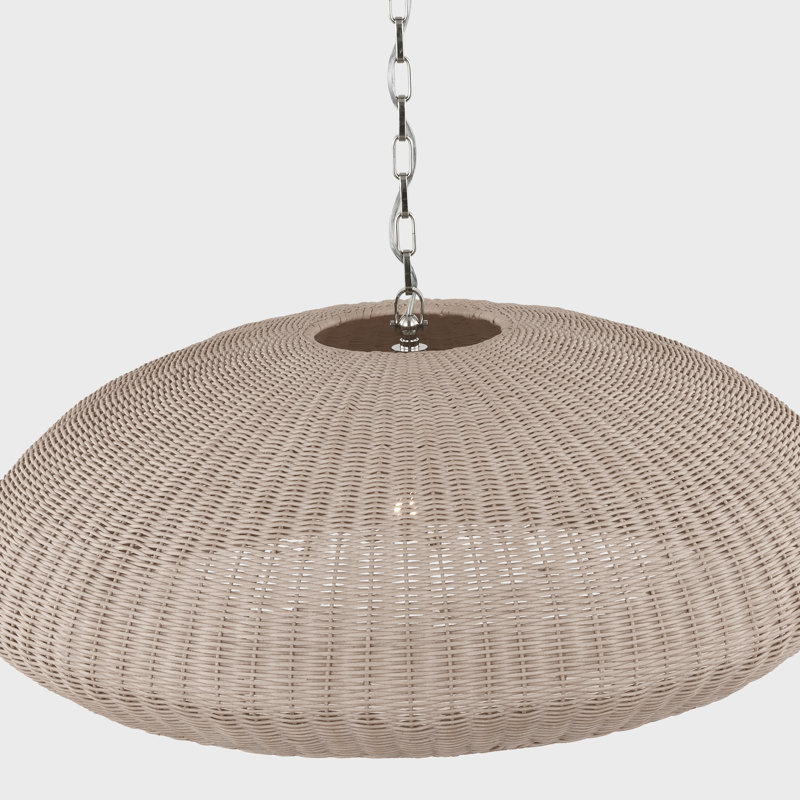 Kokomo Pendant by Chapman & Myers, 12.75" H x 32" W x 32" D, Ash, Polished Nickel