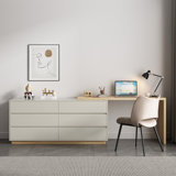 Jahcari Reversible Industrial Wood Executive Workstation Corner Home Office Table