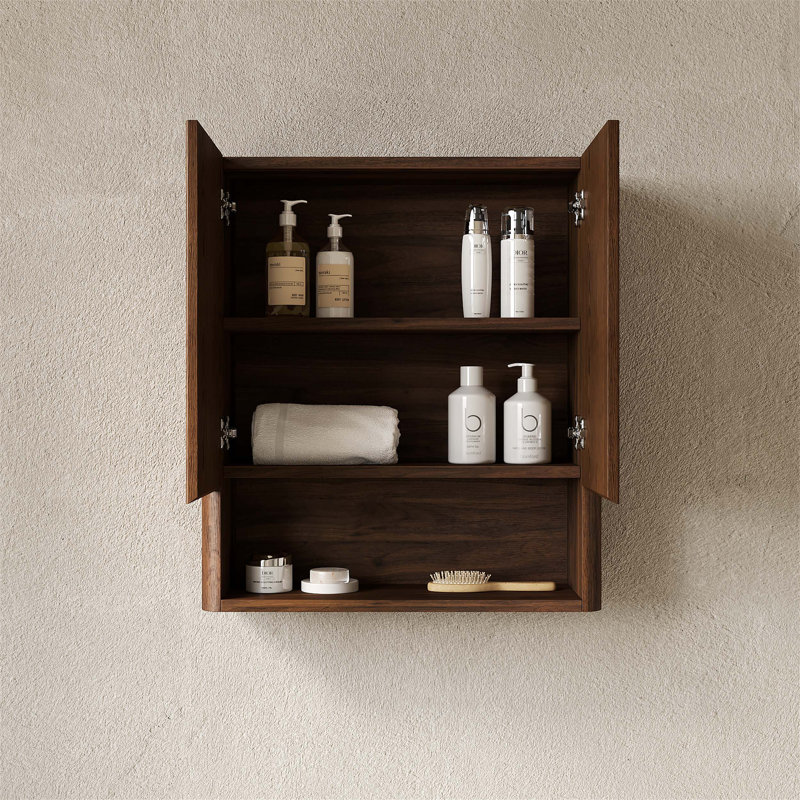 Armoire de salle de bain ZULA, Noyer foncé