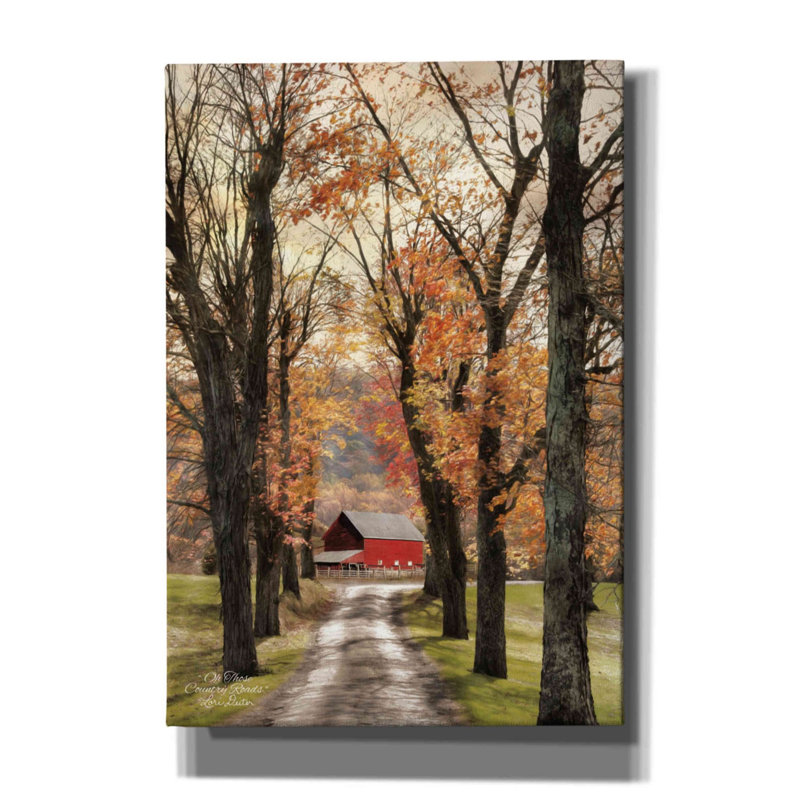 «On Ceux Country Roads» par Lori Deiter, art mural sur toile, H 26 po x l 18 po x P 0,75 po
