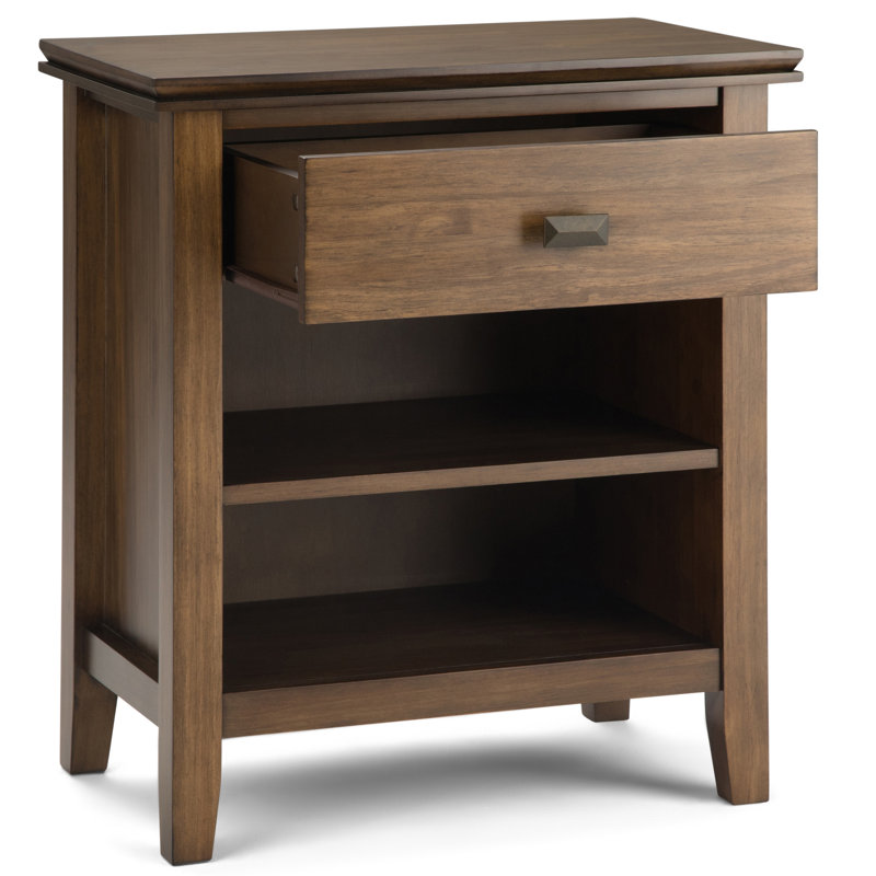 Table de chevet transitionnelle 24 po Hollis, Brun rustique