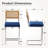 Set Of 2 Velvet Upholstered Bar Stool With Woven Rattan Back And Metal Leg-376877069