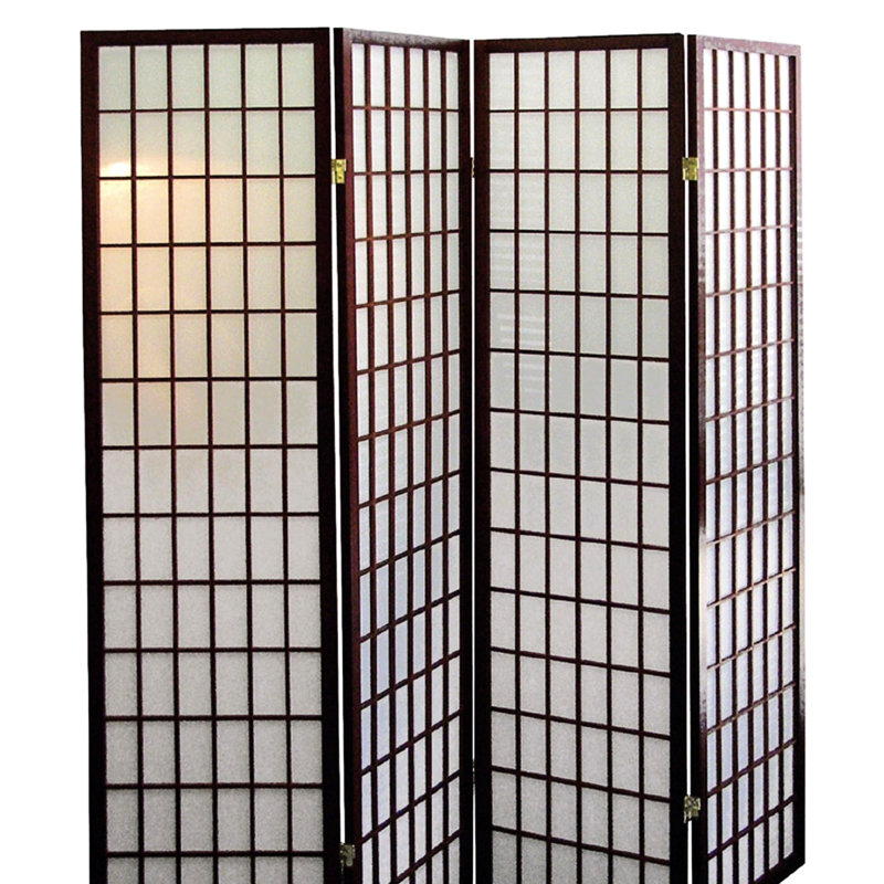 Cloison 70 po 4 pièces de style japonais avec finition cerisier - Aide à l'intimité