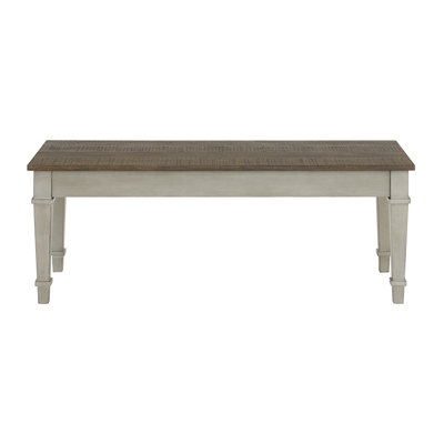 August GroveCharith Storage Dining Bench in Medium Brown and Washed Stone