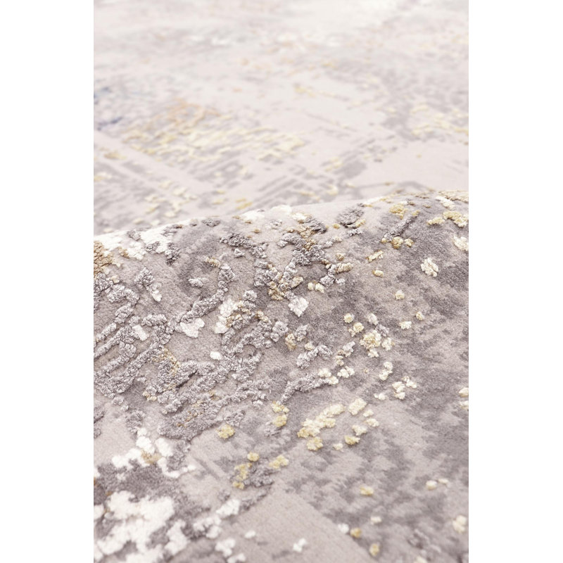 Handmade Silk and Wool Abstract Area Rug